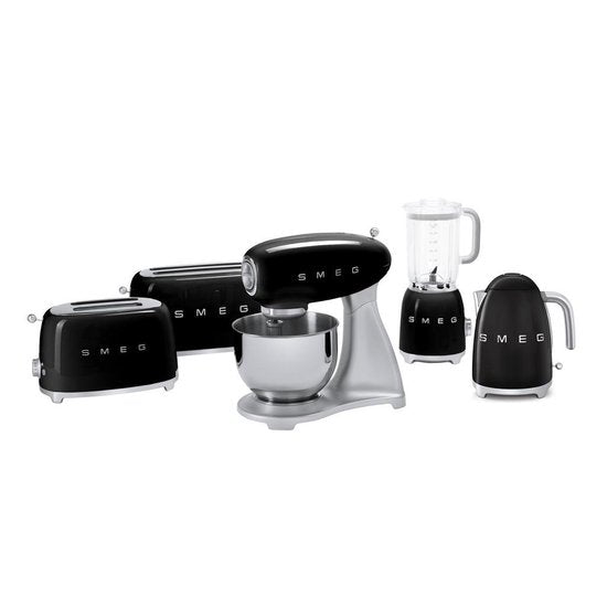 SMEG KLF03BLEU Waterkoker - 1.7L - Kunststof|RVS - BPA vrij - 2400W - 17x22.30x24.60 cm - Zwart