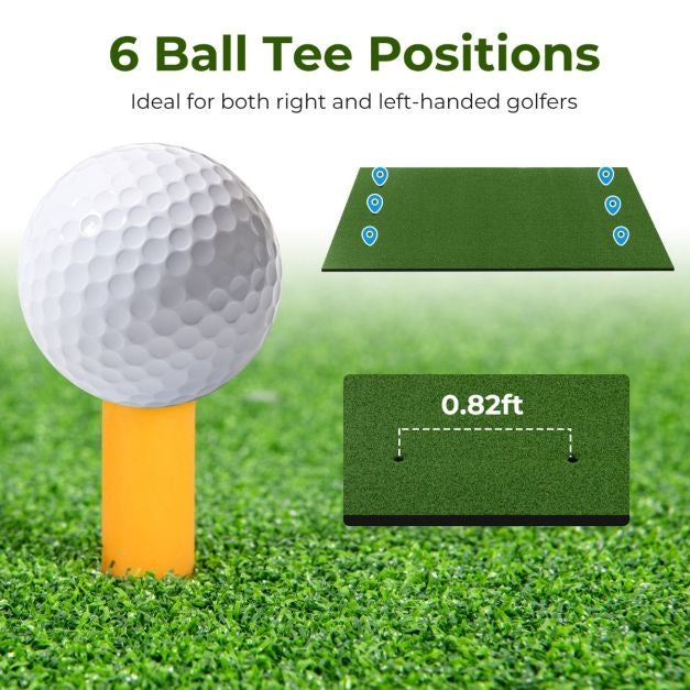 Coast Golf Oefenmat - 152 x 92 cm - Golf Oefenmat met 2 Golf Tees en 2 Alignment Sticks - 6 Voorgeboorde Tee Gaten voor Binnen/Outdoor Gebruik