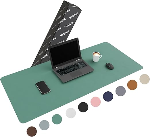 Wurk bureau onderlegger - 80 x 40 cm - turquoise