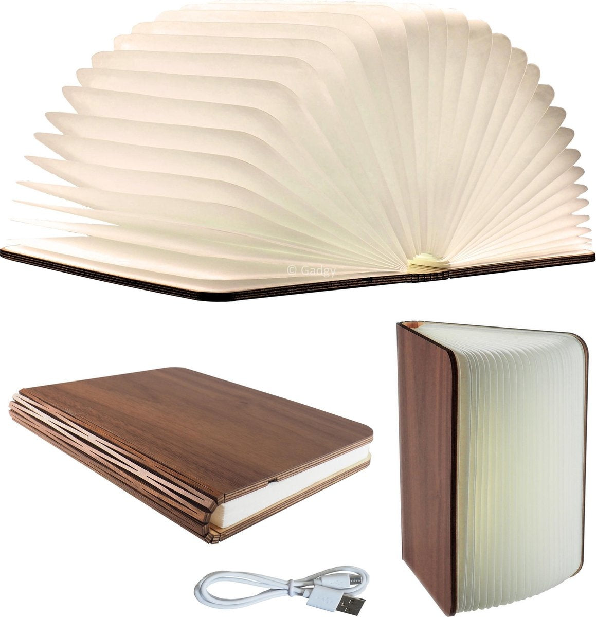 Gadgy Boeklamp – Tafellamp slaapkamer – Sfeerverlichting binnen - Groot: 21.5 x 17cm - Oplaadbaar