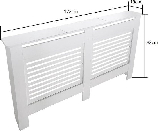 Radiatorombouw - verwarmingsombouw - radiatoromkasting - 172 cm x 82 cm - wit