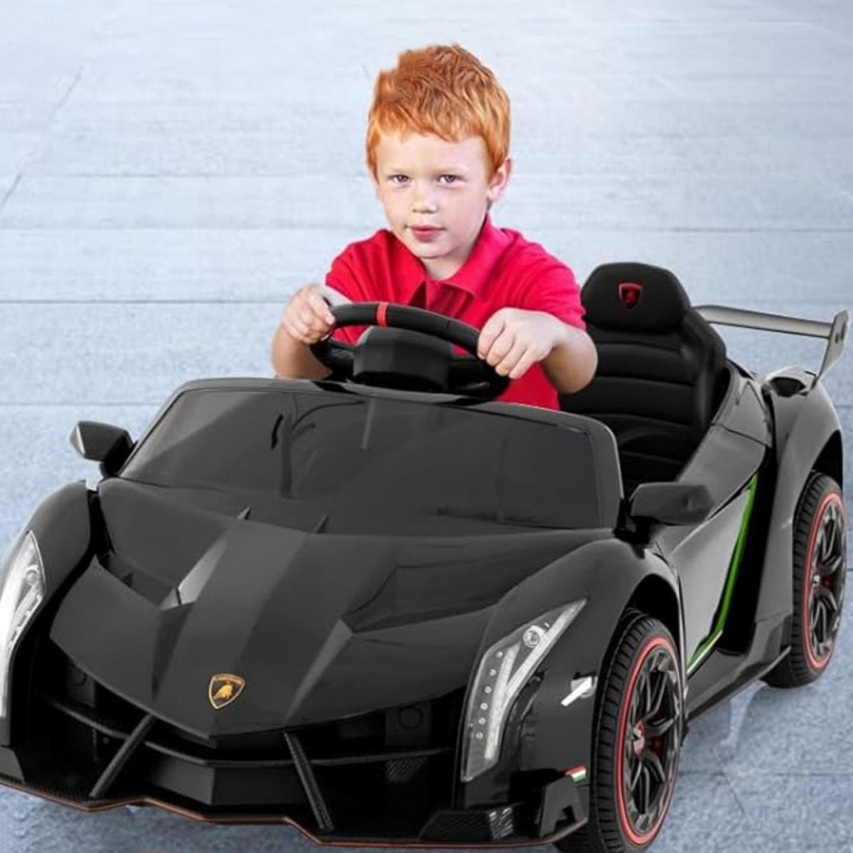 Coast Lamborghini Gelicentieerde Elektrische Auto - 12V Batterij - Afstandsbediening - 3 Snelheden - Hydraulische Deuren - Zwart