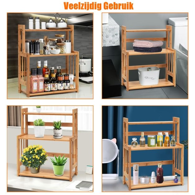 Coast Aanrecht Organizer - Kruidenrek/Opbergrek - 41,5 x 18 x 50 cm - Bruin