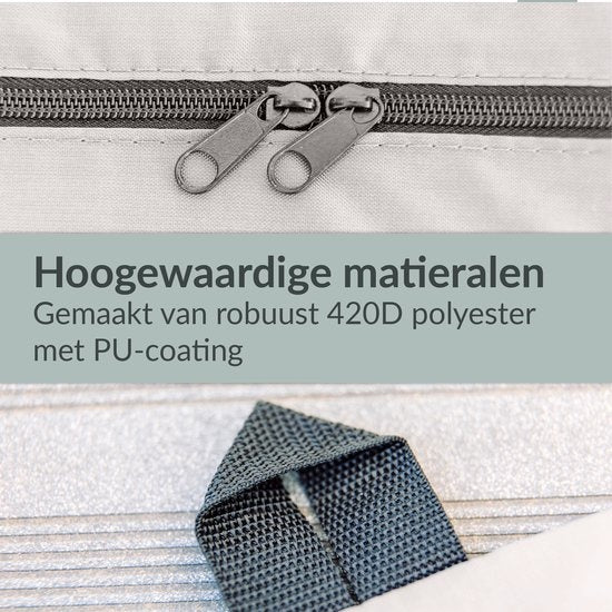 Chefarone Beschermhoes Tuinkussens - Extra groot 60x175 cm - Opberghoes Tuinmeubels, Loungeset en Ligbed - Kussentas voor Loungekussens - Tuinkussenhoes Waterdicht - Weerbestendig - UV-bescherming - Grijs