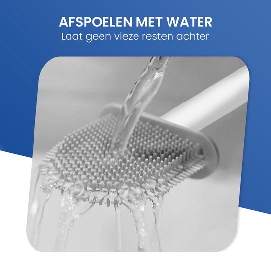 Roegaarden WC Borstel met Houder – Toiletborstel – Siliconen – Vrijstaand En Hangend – Wit
