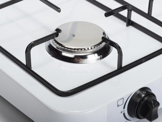 Campart Camping Kookstel KO-6383 - Campingkooktoestellen 3 pitten – Gas kooktoestel met RVS brander - Wit