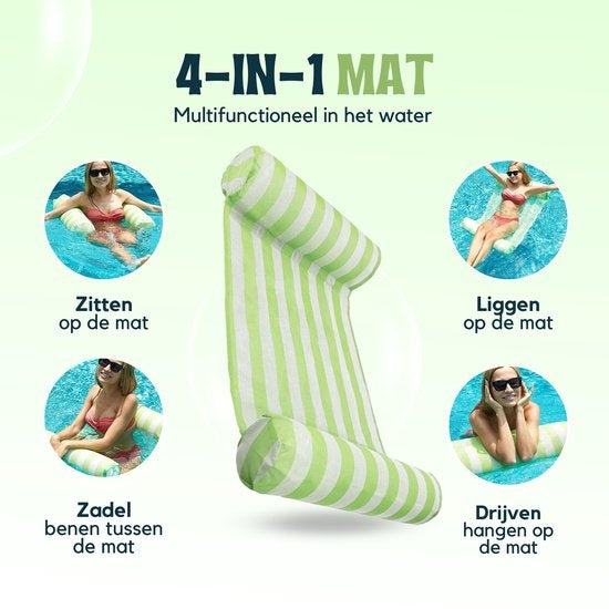Waterhangmat voor Zwembad – Opblaasbare Lounge Float – Zomer Luchtmatras – Travelly