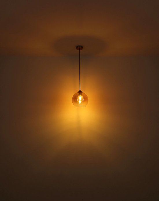 Globo - hanglamp - JAMESSA - amberkleurig - glas - Ø 25cm - E27 - 15788H