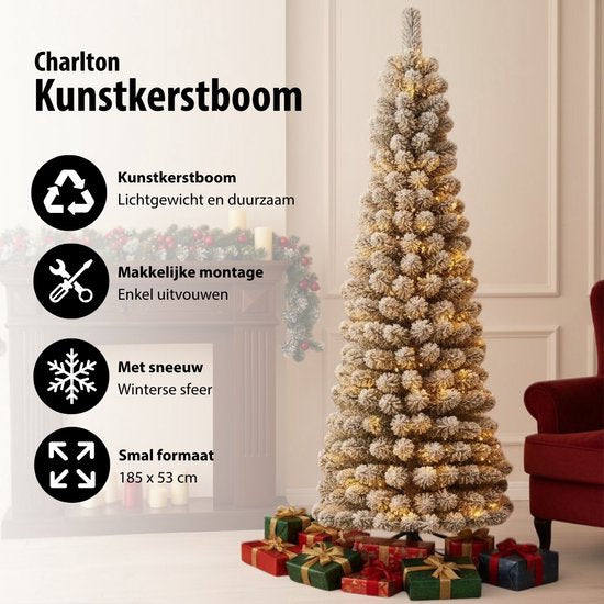 Black Box Trees Charlton Smalle Kunstkerstboom - H185 x Ø53 cm - Groen