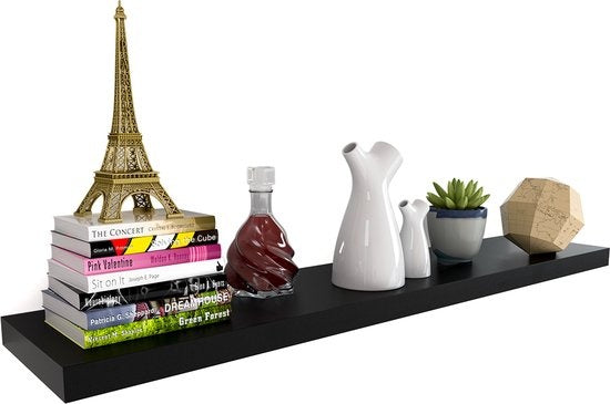Casaria Wandplank – 2 St. 90 cm 15kg Belastbaar – Zwart mat