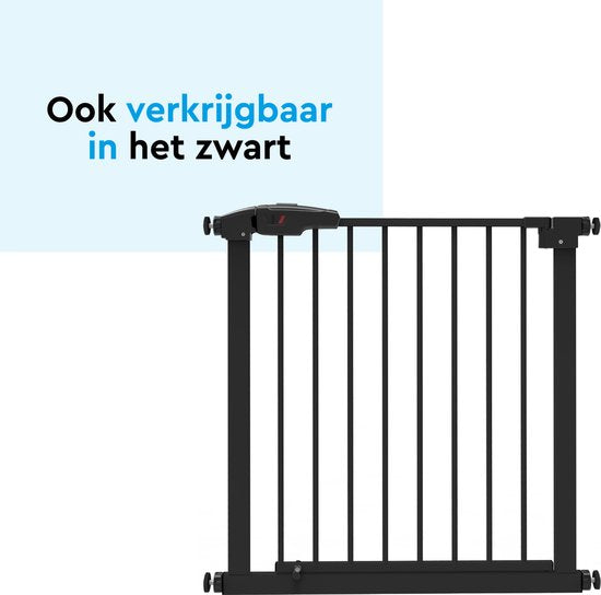 BRASQ Traphekje zonder Boren - Veiligheidshek - verlengstuk 75 t/m 93 cm -  Klembevestiging - Metaal - Hondenhek - Wit