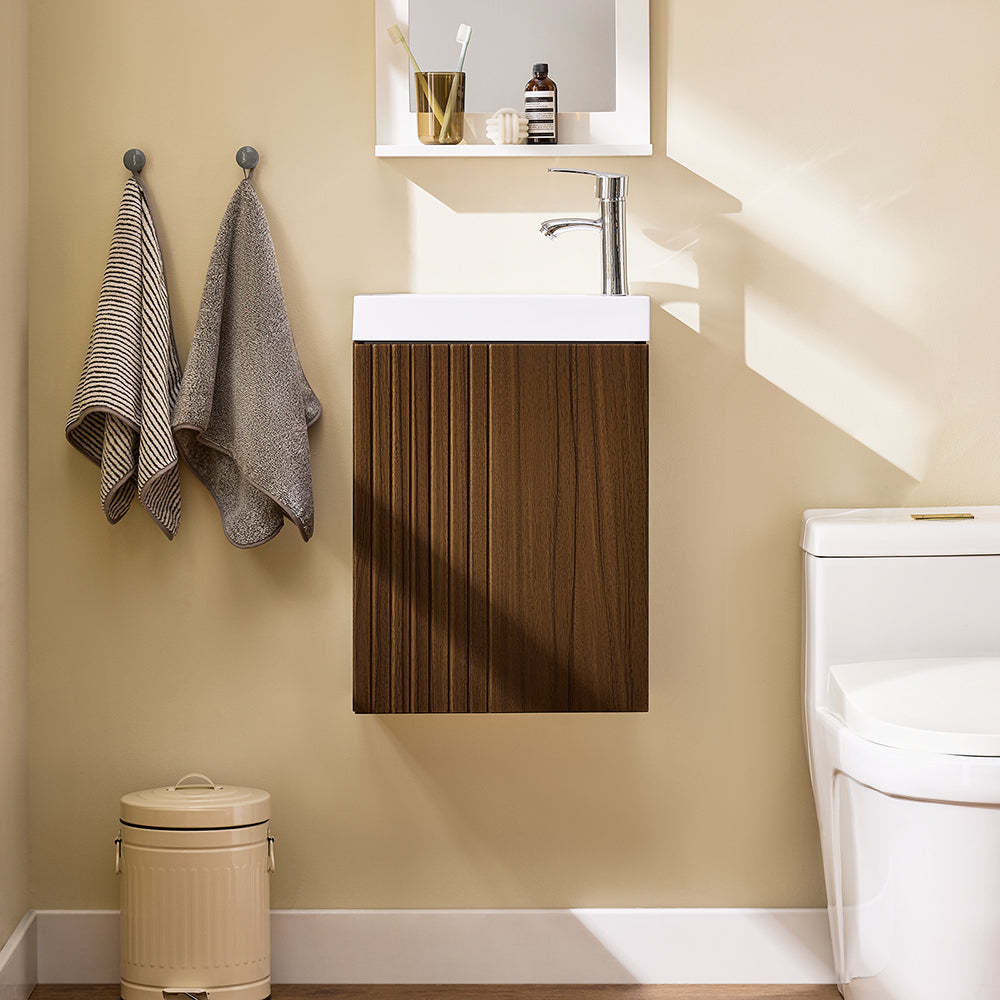 Compact en Stijlvol Badkamermeubel met Wastafel – SoBuy BZR196-BR (40 x 22 x 56 cm)