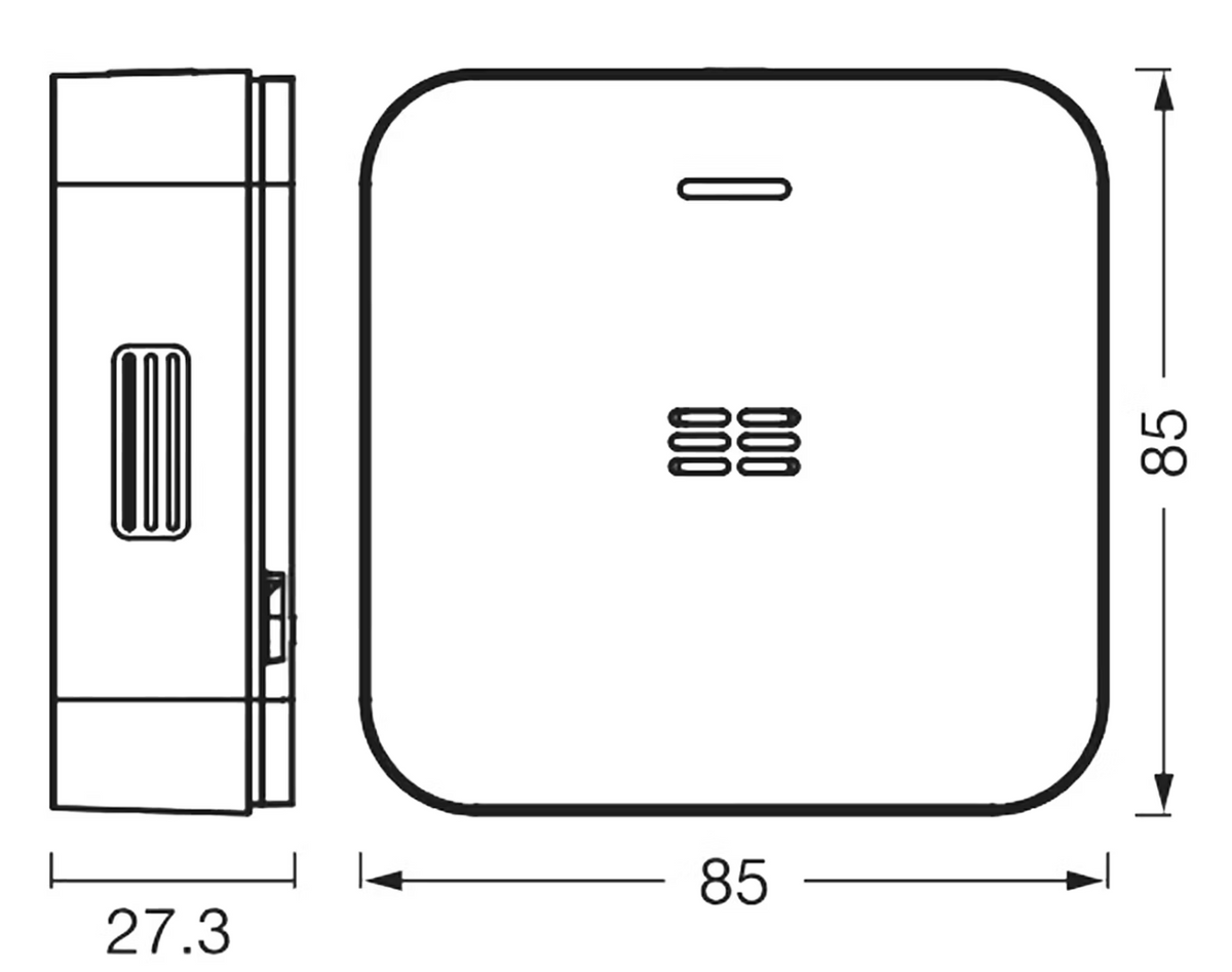 Ledvance Smart+ Wifi koolmonoxidemelder - wit - 85x27x85 mm - compact en slim