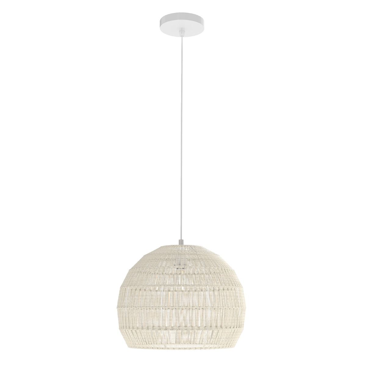 Coast Rotan hanglamp - bolvormig papieren touw - verstelbare hoogte - beige/bruin