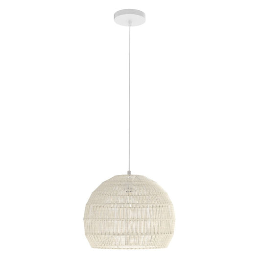Coast Rotan hanglamp - bolvormig papieren touw - verstelbare hoogte - beige/bruin