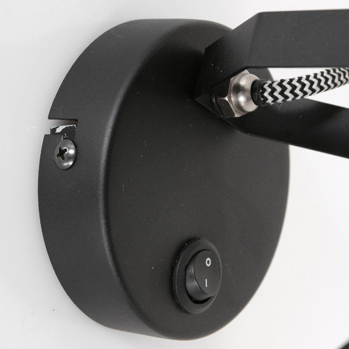 Spot Wandlamp Acier 3337ZW Zwart E27 fitting Draaibaar en Kantelbaar Metaal Mexlite