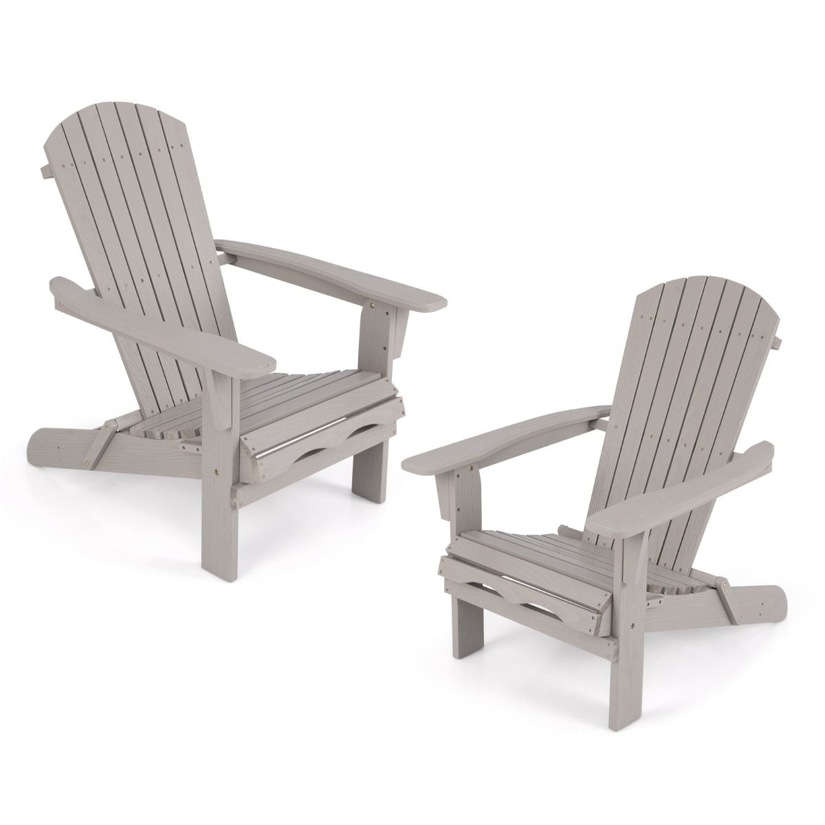 Coast Opvouwbare Adirondack Stoelen - set van 2 - ergonomisch en robuust - grijs