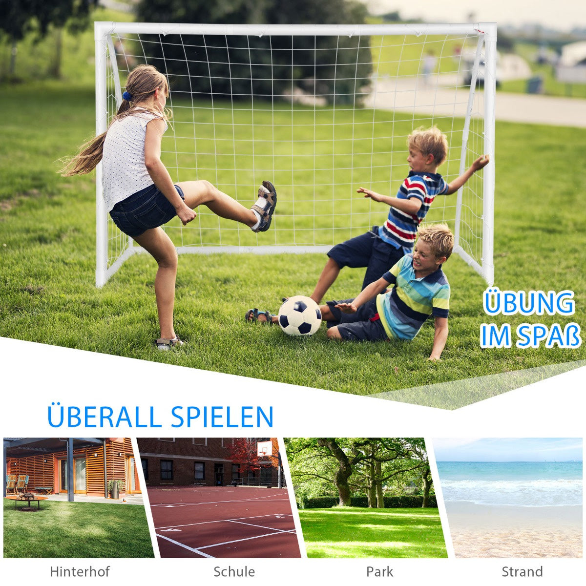 Coast Kindervoetbaldoel - 180 x 120 cm - voor spelen en trainen voor kinderen en tieners vanaf 6 jaar