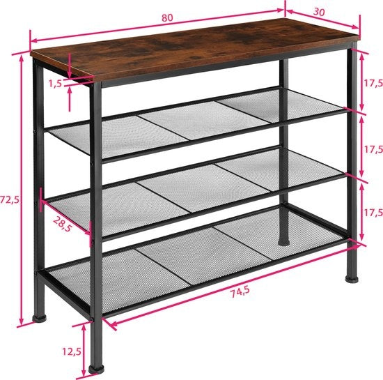 tectake® - Schoenenrek Newport industrial dark - 404293