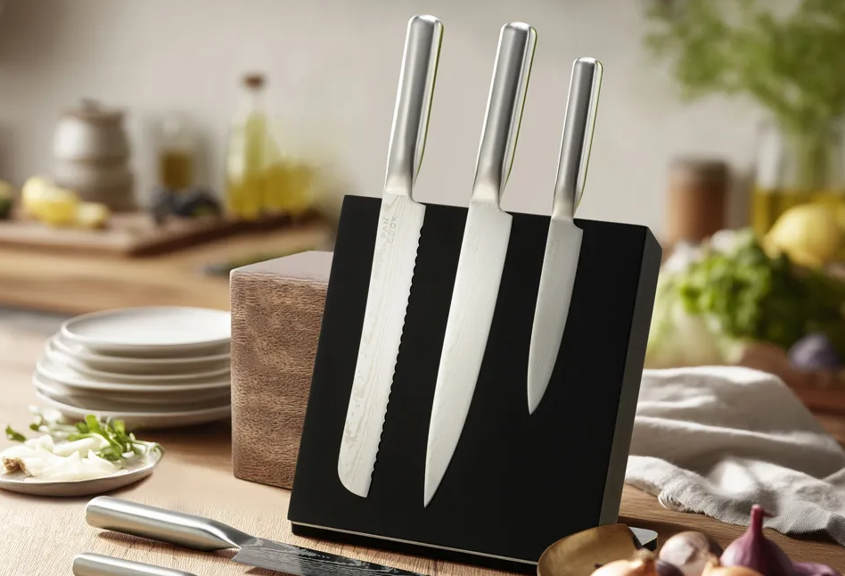 Pan Cook -Elegante 5-delige messenset met stijlvol messenblok