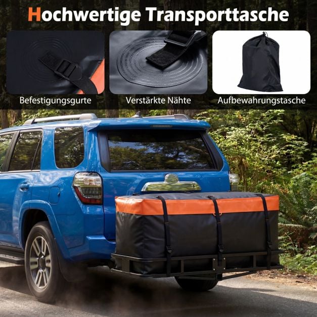 Coast Bagagetas voor Trekhaakdrager – 255 L – 129 x 42 x 45 cm – Oranje en Zwart