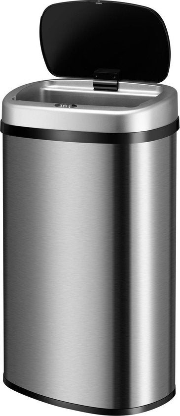 Automatische Prullenbak / Afvalemmer / Sensorprullenbak - 60 Liter - Zilver - Rechthoek