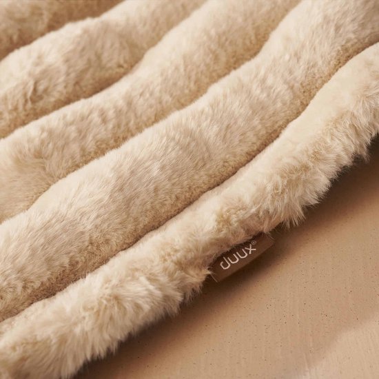 Duux Yentl Gestreept Elektrisch Warmtedeken 200x200 cm – 9 standen – Beige