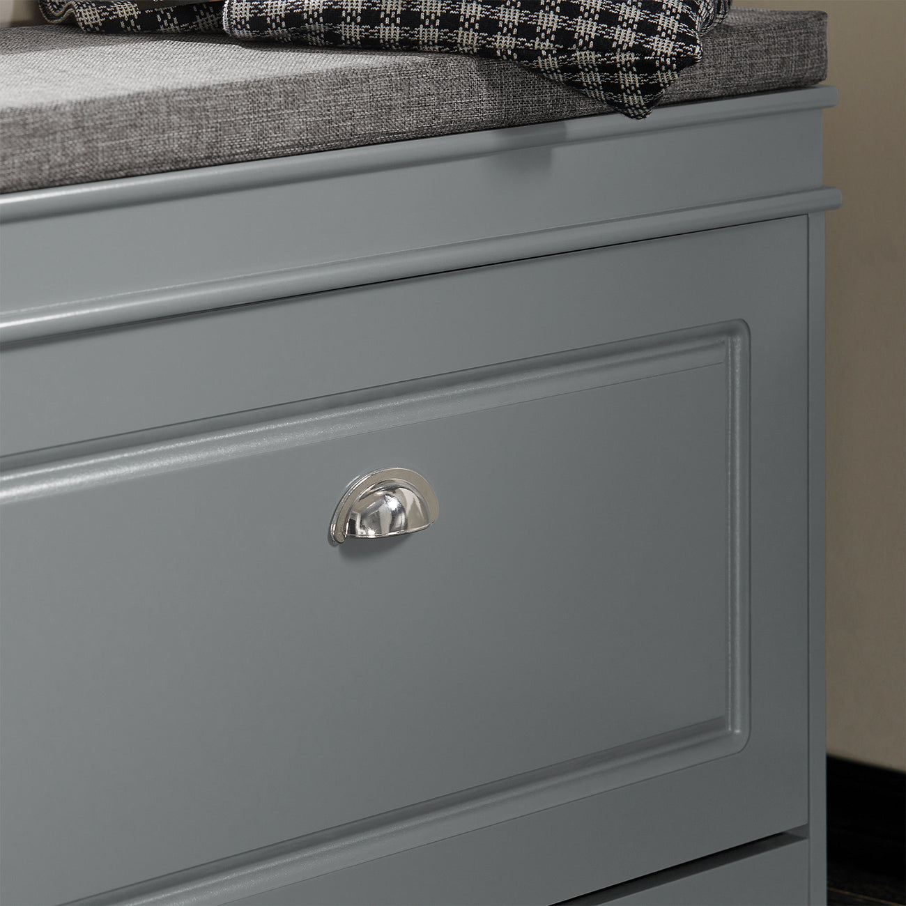 SoBuy FSR82-K-HG Schoenenkast met Zitvlak - 75 x 24 x 51 cm - Grijs