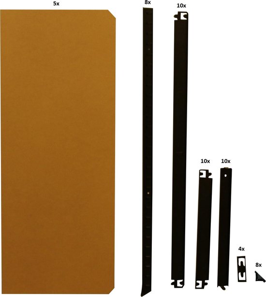 ERRO Opbergrek XL - 120 cm breed - 875 kg draagkracht - Monteren zonder schroeven - Zwart