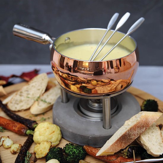 Boska Fondueset Koper - Kaas fondue - voor 1300 gram Kaas - 1,7 L