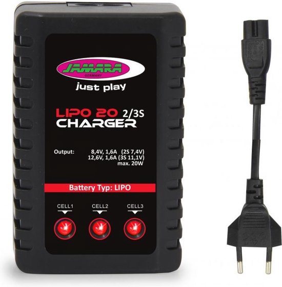 Jamara Lplader Lipo 2s/3s 50/60 Hz 25w Zwart