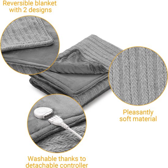 Decoways - Medisana Elektrische deken HB 680 160x120 cm grijs