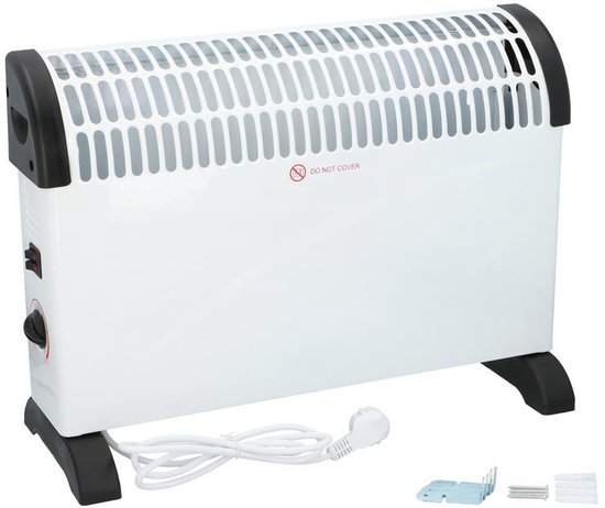 alpina Convectorkachel Electrisch CHYO2 - Elektrische Verwarming 2000W - Convector Kachel met Verstelbare Thermostaat en Turbofunctie - Ruimtes tot 15m2 - Oververhittingsbeveiliging - Wit