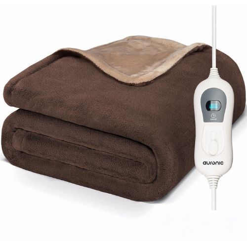 Auronic Elektrische Warmtedeken - 1 Persoons - 3 Warmtestanden - met Timer - 160 x 120cm - Bruin
