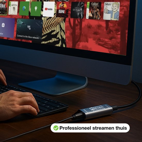 Skoov HDMI Capture Kaart Incl. USB-C Adapter - Video/Spel Opname - HDMI naar USB - 1080P HD - Cam link - Video grabber - Streamen