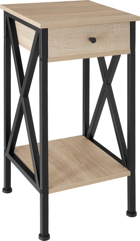 tectake® - Bijzettafel Dayton - industrieel - lichtbruin -35 x 35 x 70,5 cm - 404452