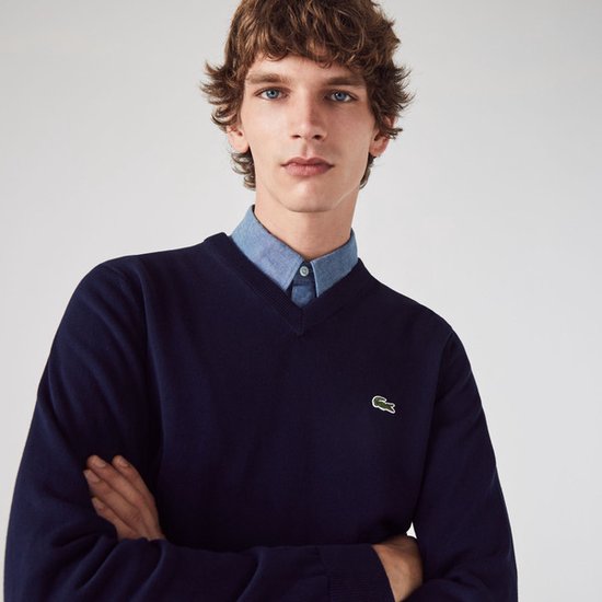 Lacoste Organisch Katoen V-hals Trui - Sporttruien - navy (marineblauw) - Mannen - Maat S