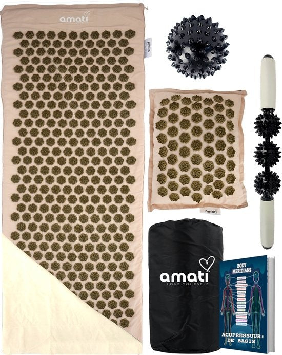 Amati Blue Lotus Spijkermat - Incl. Kussen en Accessoires - Beige