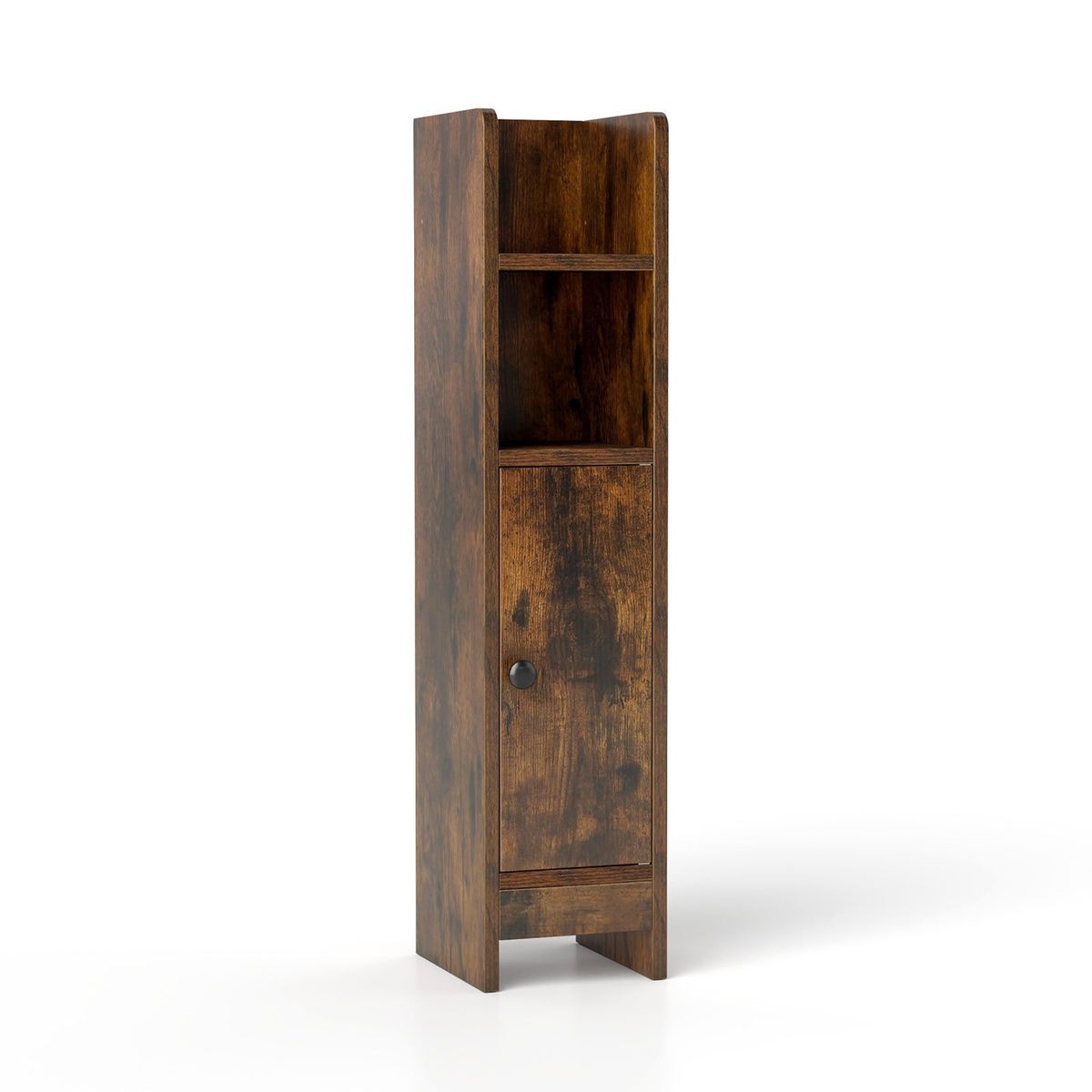 Coast Badkamerkast - smal ontwerp - 2 open planken en verstelbare kastplank - rustiek bruin 20 x 18 x 80 cm