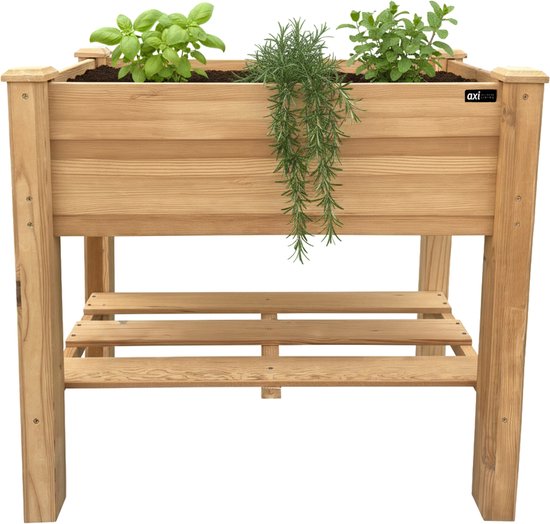AXI Ari Verhoogde Plantenbak – Bloembakken voor buiten – Rechthoekig – Hemlock hout – FSC 100% hout – 86,5 x 46 x 85 cm – Verhoogde moestuin – Plantenbak voor Tuin en Balkon