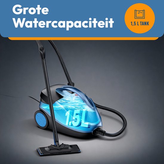 BOLLIT Stoomreiniger PRO 2000W – Handstomer en Tapijtreiniger – 20 Accessoires – 140°C Dieptereiniging – 3.5 Bar Stoomdruk – Reinigingsmachine - Voor Vloer, Bank, Badkamer & Tapijt - Stoomreiniger vloer