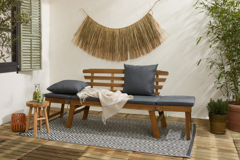 Lifa Garden Tuinbank met Ligfunctie - Incl kussens - 2-Persoons - Max. 220 kg - 130 x 68 x 78 cm - Antraciet