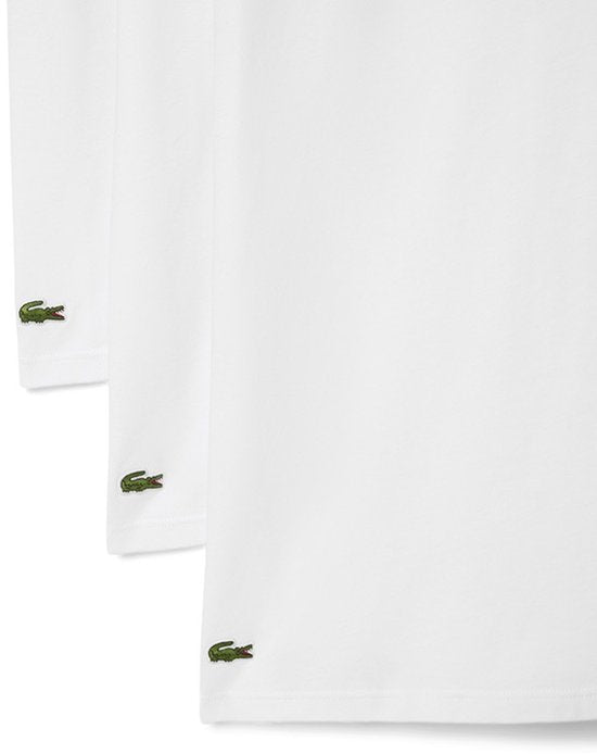 Lacoste Heren 100% Katoen Rond T-shirt Wit (3 stuks) - Maat M