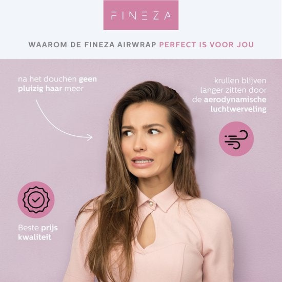 Fineza Multifunctionele Krultang - 5 in 1  - Föhnborstel - Krulborstel - Kort & Lang Haar - 800W - Zwart