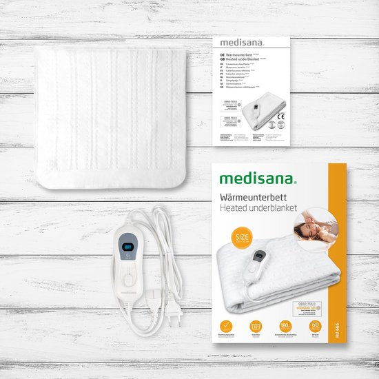 medisana HU 665 Elektrische onderdeken - warmtedeken - 3 warmtestanden - 1-persoons deken - onderdeken - 80 x 150 cm- elektrische warmte onderdeken