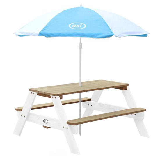 AXI Parasol ⌀125 cm - Blauw/wit - Verstelbare hoogte van 110 tot 175 cm