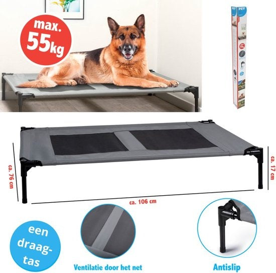 maxxpro Hondenbed op Pootjes - Goede Ventilatie - Incl. Draagtas - Max. 55 KG - Large