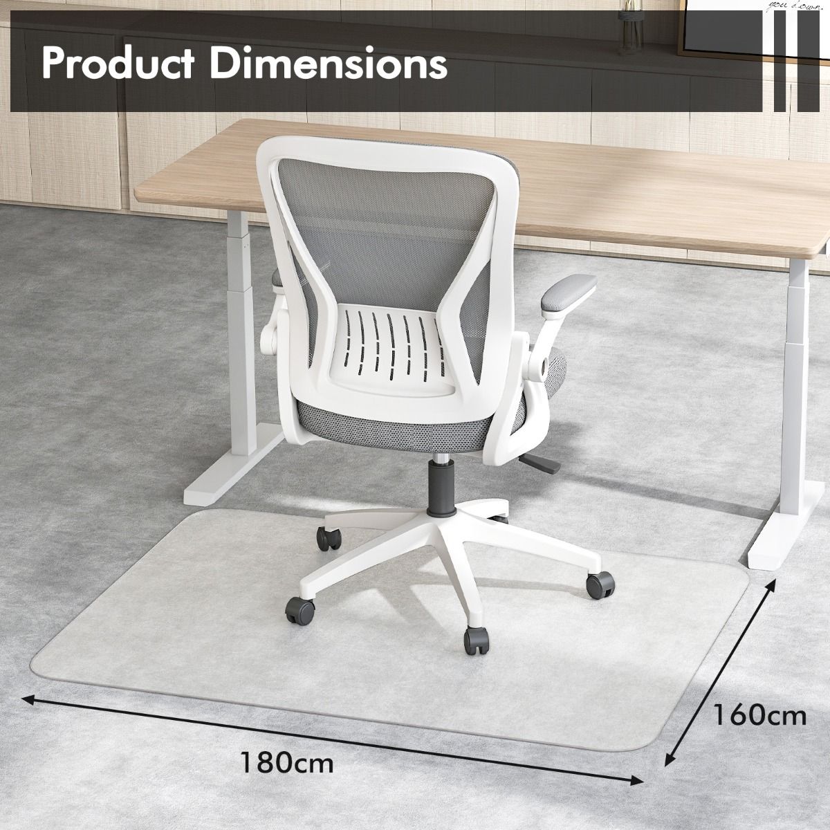 Coast Bureaustoelmat - Transparant PVC - Antislip - 180 x 160 cm