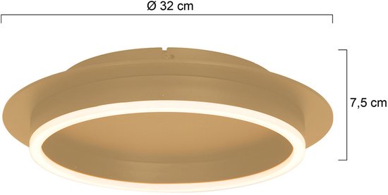 Plafonnieres Ringlux 3655GO gouden plafondlamp Ø32cm met geïntegreerde LED verlichting van Steinhauer