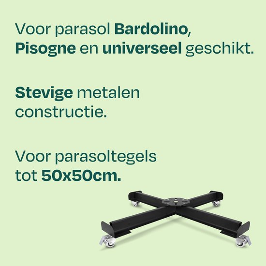 VONROC Parasolvoet op wielen - verrijdbare kruisvoet - voor VONROC zweefparasols Bardolino en Pisogne & Universeel geschikt